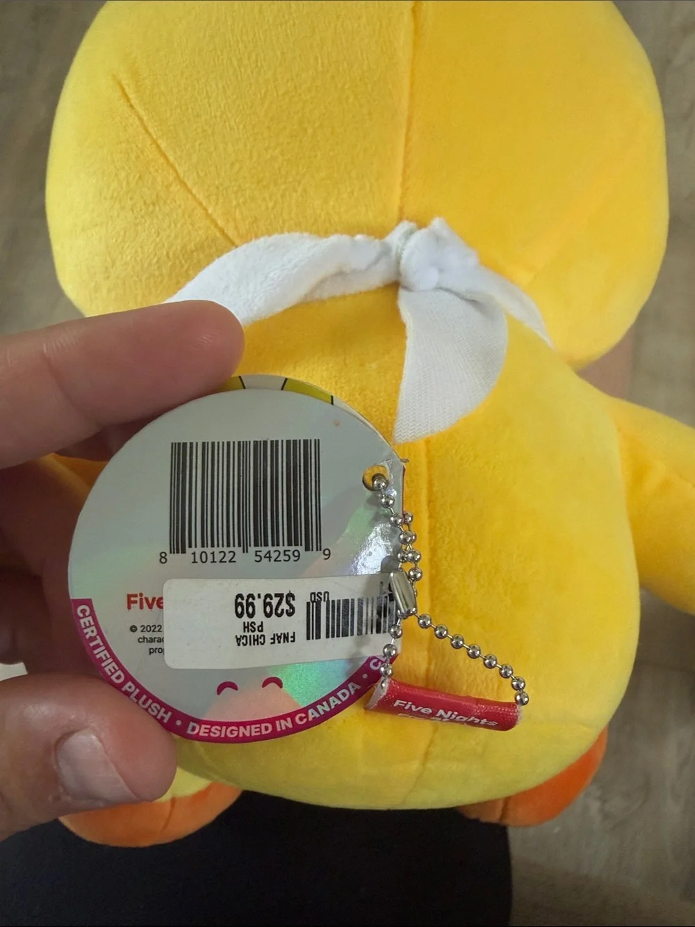 Yellow Plush Chick Pet Toy with 'LET'S EAT!!!' Bib